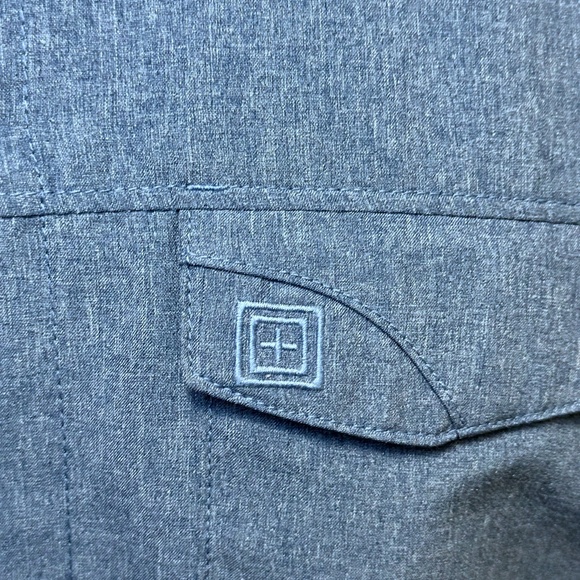 5.11 TACTICAL Freedom Flex Short Sleeve Shirt M | Blue Snap Vented Work Utility - Picture 5 of 10